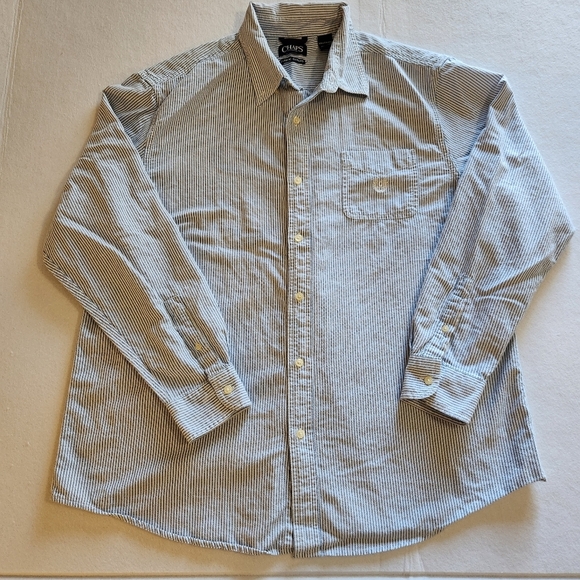 Chaps Other - Chaps Classic Stripe Long-Sleeve Shirt - Blue/White Size XXL
